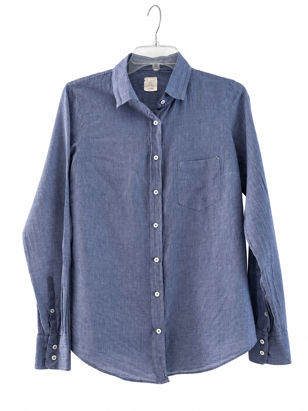 J.Crew The Boy Shirt Blue Button Down Size Unmarked 19” P2P